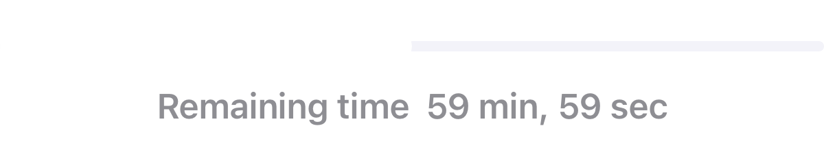 Countdown timer showing time until the next session